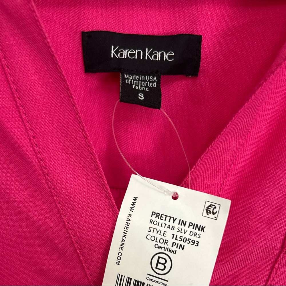 New Karen Kane Bright Pink Shirt Dress - Picture 11 of 12